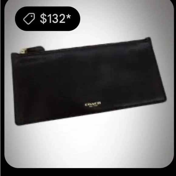 Coach Black Leather Wallet Sophisticated Design - Picture 3 of 6